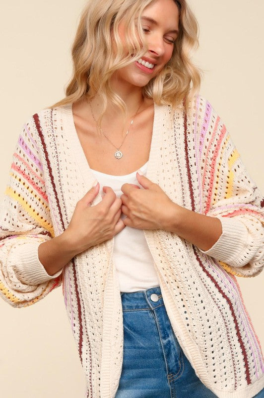 Earthy Bright Colors Cardigan