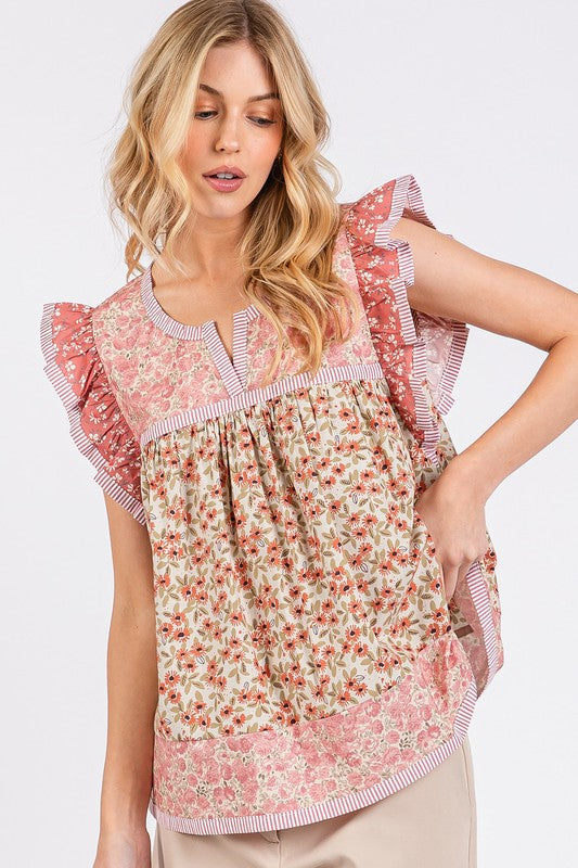 Quilted Flowers Top