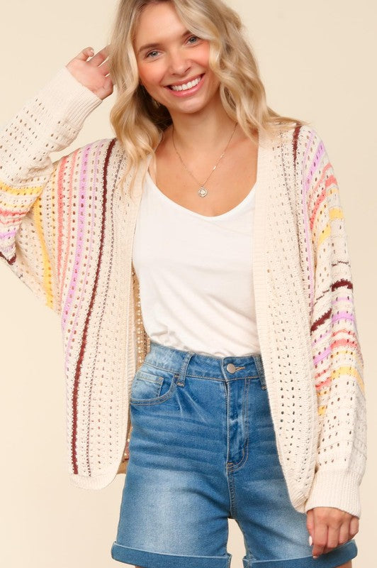 Earthy Bright Colors Cardigan