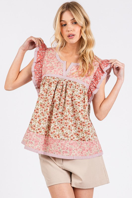 Quilted Flowers Top